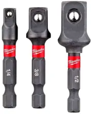 Milwaukee SHOCKWAVE 1/4 in. Hex Shank Impact Duty Socket Adapter Set (3-Piece)