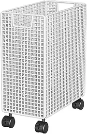 Tadill Rolling Yoga Mat Storage Basket Laundry Basket Wheeled Home Gym Storage Rack Cart for College Bathroom Bedroom Yoga Blocks