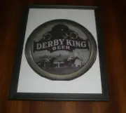 DERBY KING BEER FRAMED AD PRINT - SOUTHERN BREWERIES - NORFOLK, VA.