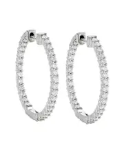 14K Lab-Grown Diamond In-Out Hoops