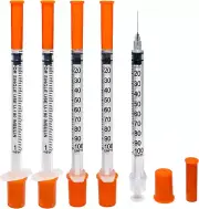 DAWNFLOWER U-100 29G 1ml/cc Lab Syringes 1/2-Inch (13mm), Individually Wrappe...