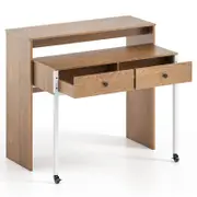Costway Extendable Computer Desk Rolling Study Writing Desk Workstation