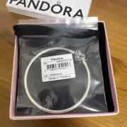 Pandora Sterling Silver Heart Bangle 19cm brand new