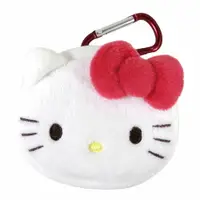 在飛比找樂天市場購物網優惠-真愛日本 kitty 凱蒂貓 大臉 造型 棉絨毛收納包 附登