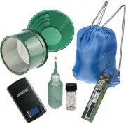 12" Green Gold Pans Panning Kit with Sniffer & Vial & More