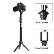 MaximalPower 39" Monopod + Mini Tripod Selfie Stick 3-in-1 for GoPro Hero iPhone