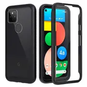 Google Pixel 4A 5G Military Grade Shockproof Clear Heavy Duty Case Bumper Drop Protection Tough Cover (Black)