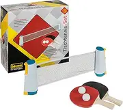 Idena 90957 Table Tennis Set with Net, Two Trowels and Two Balls, for Easy Mounting on Table Tops, for Travel, on Holiday or in The Garden