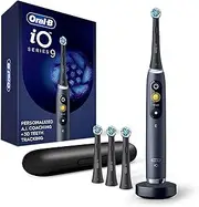 Oral-B iO Series 9 Electric Toothbrush with 3 Replacement Brush Heads, Black Onyx