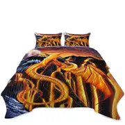 Fire Falls Fantasy Art Painting Dragon Coverlet