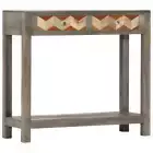 Console Table Grey Solid Mango Wood