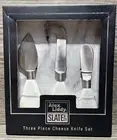 Marble Cheese Board and Knife Set 3pc Brushed Stainless Alex Liddy Slate and Co