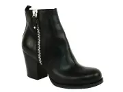 Diesel Womens ALLIE ZI Black Gold Label Edition Ankle Leather Bootie US-7M