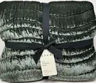 West Elm Lush Velvet Wave FULL / QUEEN Quilt ~ Dark Moss