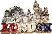 London Metal Fridge Magnet - Silver Coloured/Eye/Tower Bridge/Big Ben/St. Paul's Cathedral/Westminster Abbey/Royal Guard/Telephone Box/Double Decker Bus/England UK British Souvenir