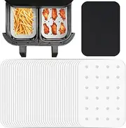 [INFRAOVENS] Air Fryer Parchment Paper Liners for Instant Vortex Plus XL 8qt ClearCook Airfryer, Air Fryer Accessories for 2 Basket, Dual Basket, Two Drawer Instant Pot Air Fryer with NonStick Liner