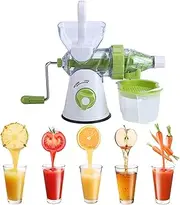 Multi Function Manual Juicer,Original Natural Mixer Extractor Cold Press Grinding Juicer Machine, Hand Crank Wheatgrass Blender Citrus Fruit Reamer Vegetable Fruits Juicer Extractor,Stainless Steel Healthy Juicer for home