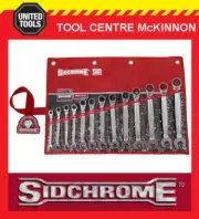 SIDCHROME SCMT22211 13pce PRO SERIES RATCHET RING & OPEN END A/F SPANNER SET