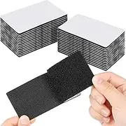 20Pcs 50mmx100mm Double Sided Sticky Pads, Extra Sticky Hook and Loop Tapes, Strong Heavy Duty Adhesive Sticky Back Pads for Mounting or Organizing Car Floor, Mats, Carpet Mirror (Black)