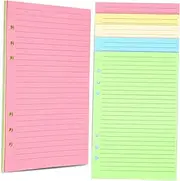 TEHAUX 50pcs A5 Planner Refill Paper Inserts Lined Journal Inserts for Loose Leaf Notebook 6 Holes Paper Refills for Planner Filler