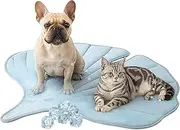 Cooling Mat for Cats | Washable Self-Cooling Mat for Dogs Cats,Breathable Portable Blanket Plant Shaped Bed Non-Slip Pet Accessories for All Breeds Kitten Puppy Small Travel