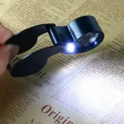 Illuminated 40 X Jewelers Eye Loupe Magnifier Glasses for Gems, Rocks Stamps