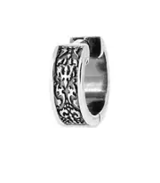 Earring Creole Man Silver 925/000 Aged - Decor Celt Tribal