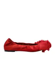Lanvin Bow Detailed Ballet Flats 36,37 red