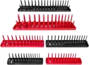 6PCS Socket Organizer Tray Set Hold 90 Metric&76 SAE Socket 1/4" 3/8" 1/2" Drive