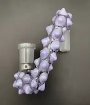 Violet (Milky Purple) Hobnail 14mm Female-Male Glass Drop Down Attachment