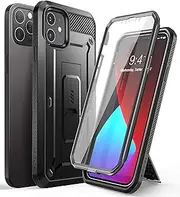 SUPCASE for iPhone 12 Case/iPhone 12 Pro Case with Screen Protector (Unicorn Beetle Pro), [Built-in Stand & Belt-Clip] Full-Body Rugged Protective Phone Case for iPhone 12/12 Pro 6.1", Black