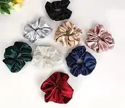 8 Pcs Silk Hair Tie Set, Soft Satin Elastic Hair Band Set Hair Ties Ponytail Holders, Ties Ropes Hair Accessories for Women Teenage Girls