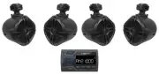 Soundstream MHU-32 Marine Boat ATV/UTV Bluetooth Receiver+4) 6.5" Tower Speakers