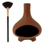 Incense Holder Ceramic Incense Burner Chimney Incense Cone Burner & Clean Brush