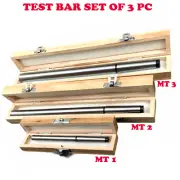 Set of 3 Pcs Lathe Alignment Test Bar Shank Size -1MT, 2MT, 3MT Wooden Box