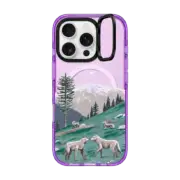 iPhone 16 Pro Impact Ring Stand Case MagSafe Compatible Wolves at Mt. Olympus by Papio Press