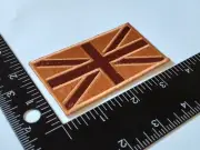 BRITISH FLAG PATCH HOOK LOOP BRONZE HIGH QUALITY MOTOR SPORT ARMY TRAVELIN PATCH