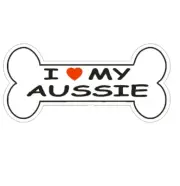 3" love my aussie dog bone bumper sticker decal usa made