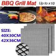 10PC Mintiml Charcoal BBQ Grill Mesh Mat Non-Stick Cooking Barbecue Liner Sheet