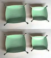 YEHNDA Valet Tray 4Pcs PU Leather Travel Dice Desk Tray Portable Storage for Key Wallet Watch Coin Jewelry (sage Green)