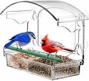 Clear Acrylic Window Bird Feeder,Acrylic Birds Feeders,Bird Feeder with 4 Strong Suction Cups,Transparent Bird House,Wild Birds Bird Nest,for Garden,Yard