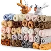 Sukh 40pcs Felting Wool - Dark Colors for Needle Felting - Core Wool Bulk Spinning DIY Craft Mix Color