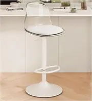 Barstool Bar Stools Set for 2 Clear Acrylic Barstools with Backrest and Metal Bracket Counter Height for Bar and Kitchen Island Adjustable bar Stool