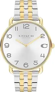 [Coach] Men's Elliot 14602668 Quartz Watch, Silver White, 41 mm Case Diameter