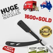 Sharp Barber Salon Straight Cut Throat Shaving Razor Shavette Astra Razor Blades