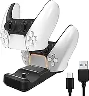 Charging Dock for PS5 Controller, Dual Charger for Playstation 5 DualSense Controller Charger Stand with Type-C Charging Cable