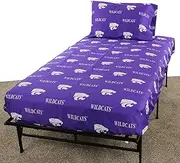 College Covers Kansas State Wildcats Printed Solid Sheet Set King