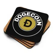 Dogecoin Coasters Cork-back coaster