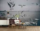 3D Ocean Seagull Wallpaper Wall Mural Removable Self-adhesive 175