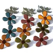 3 Pack Eyelet Outlet Shape Brads 12/Pkg-Stitched Flowers Fall QBRD2-79A